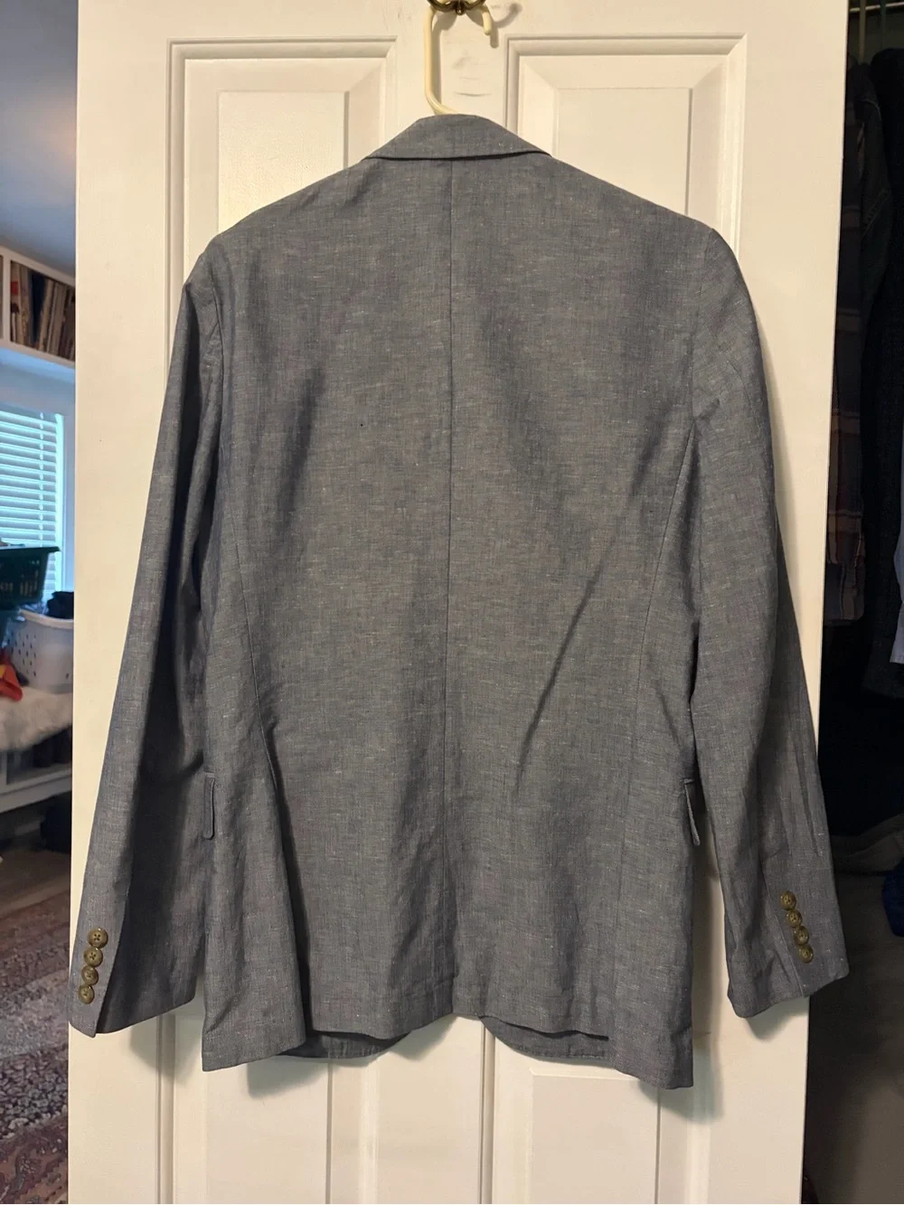 J. Crew Light Blue/Gray Linen-Blend Suit